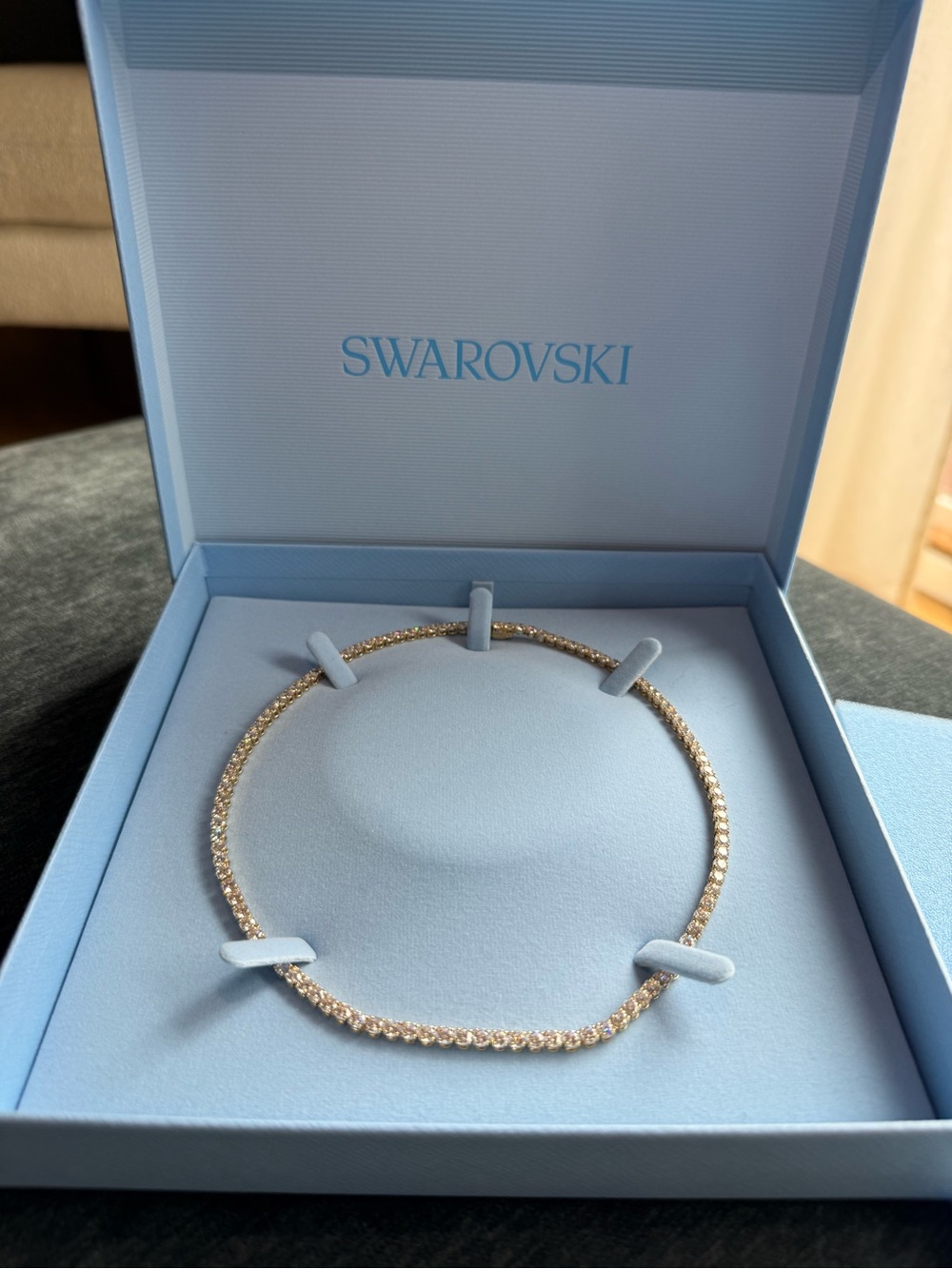 Swarovski 18k gold plated Crystal Tennis Necklace